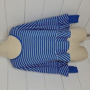 WE THE FREE by Free People xs blue & white stripe peplum top